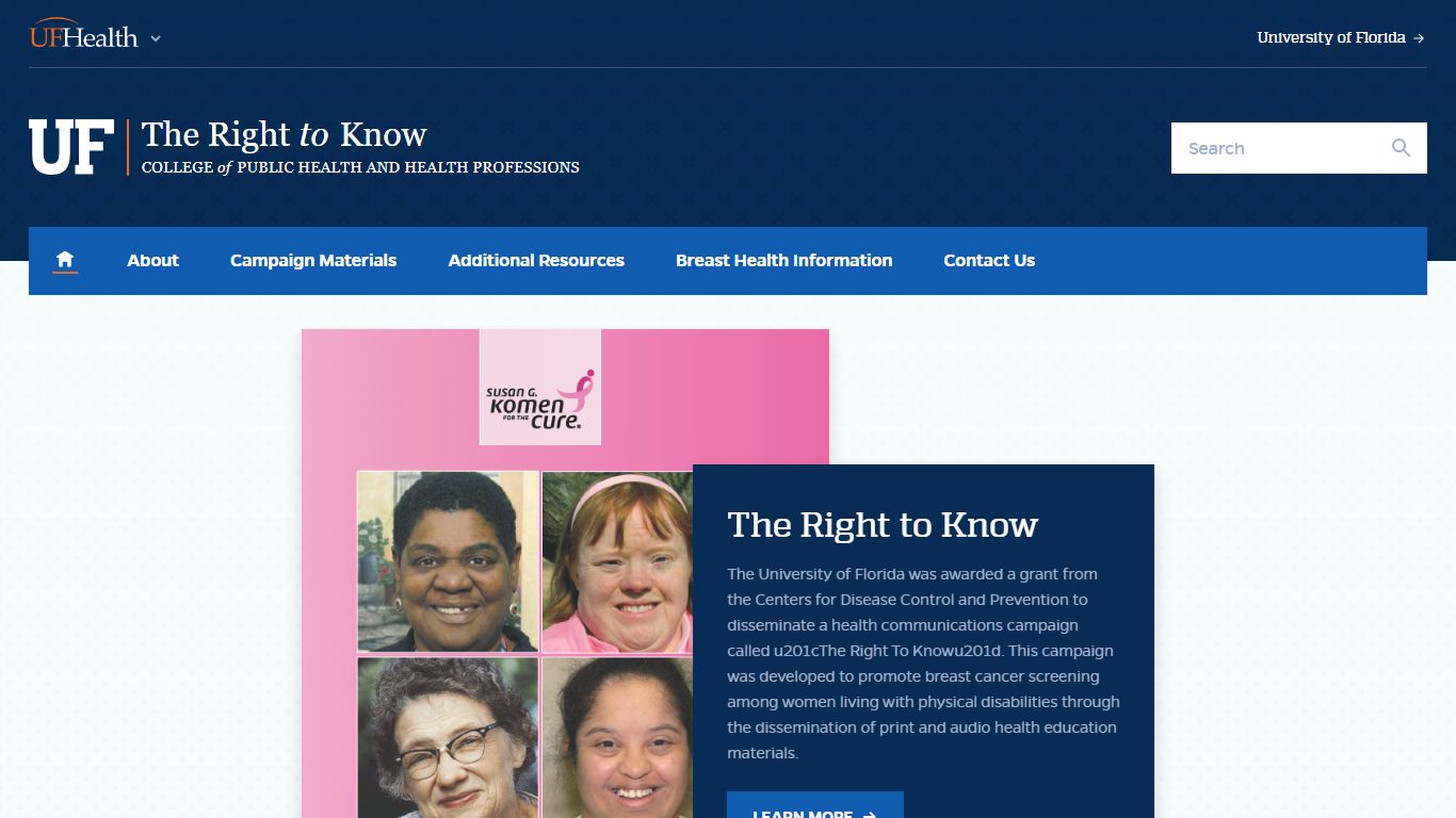 The Right to Know » College of Public Health and Health Professions ...