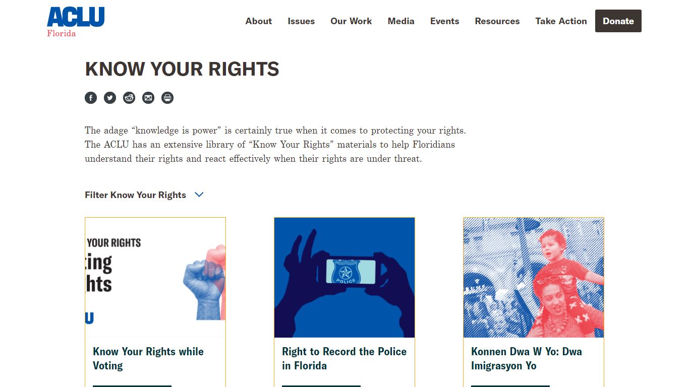 Know Your Rights | ACLU of Florida | We defend the civil rights and ...